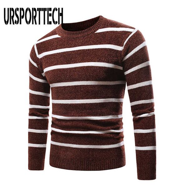 

autumn sweater men pullover casual striped thick warm cotton sweater pullovers men fashion vintage o-neck jumpers pull homme 210528, White;black