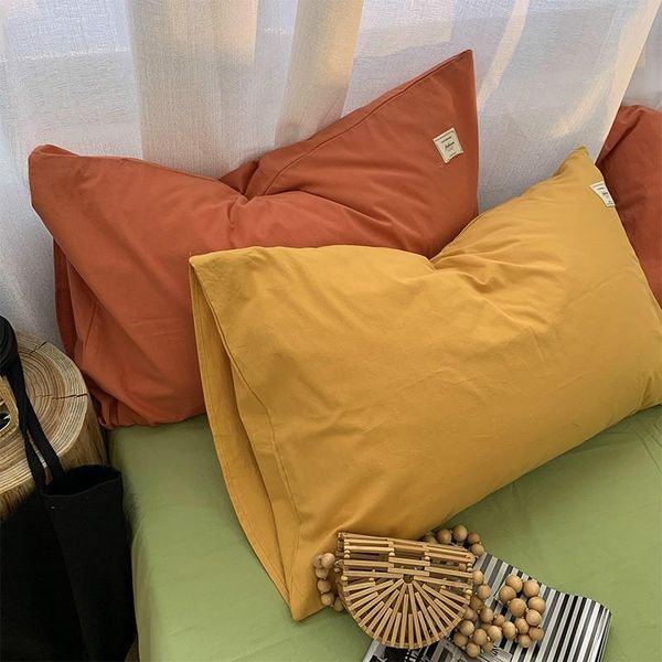 

pillow case cilected nordic simple cotton pillowcase 48*74cm a pair of solid color core protective cover cushion home decor