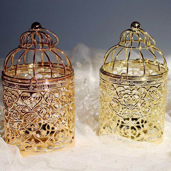 

candle holders hollow candlestick holder tealight hanging lantern bird cage vintage wrought retro home party decor