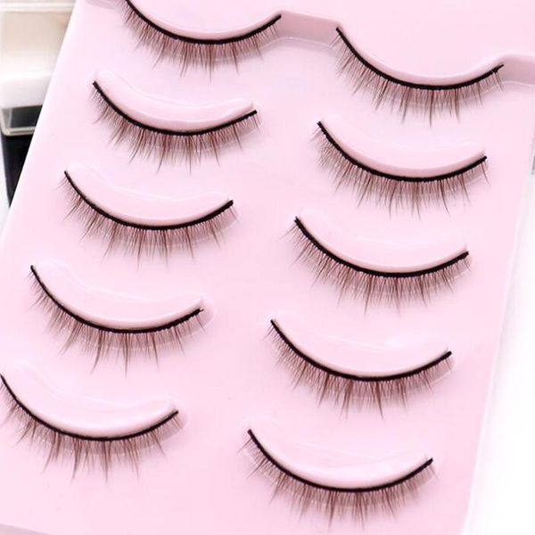 

false eyelashes 5pairs natural crisscross style eyelash hand made soft fake brown beauty makeup tools