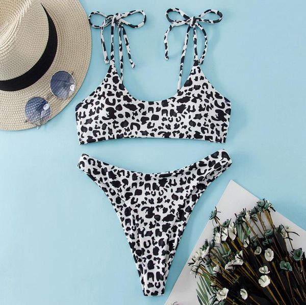 

women's swimwear leopard print bikini mujer women 2021 brazilian thong swimsuit micro set summer beachwear bathing suit #yj, White;black