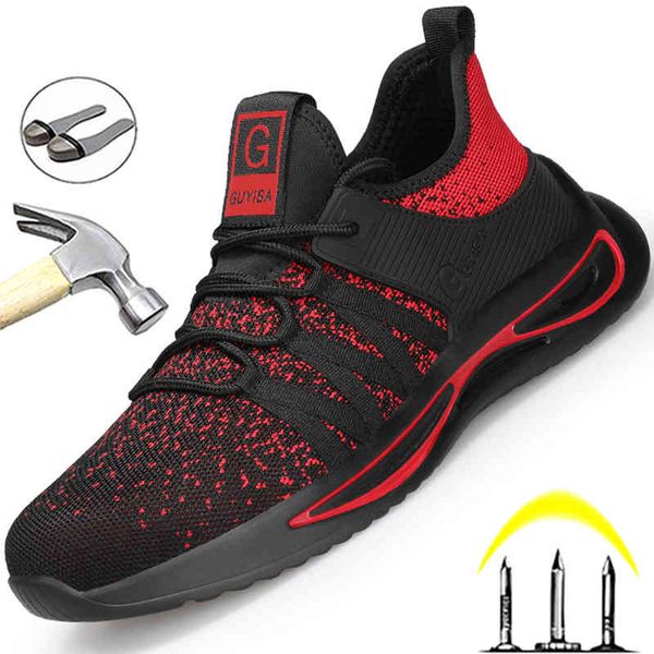 

dress shoes lightweight work safety men steel toe cap sneakers construction anti-puncture indestructible e1s2, Black