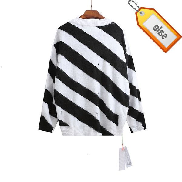 

style white black and off striped lesbian mohair sweater