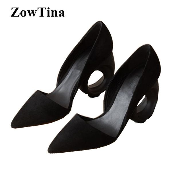 

dress shoes women pointed toe pumps black suede fretwork high heels formal party plus size 40 ladies wedding