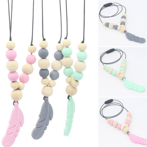 

Food Grade Silicone Teething Necklace Baby Teething Toy Silicone Beads Baby Teether Necklaces Chewing Toys Toddler Shower Gifts
