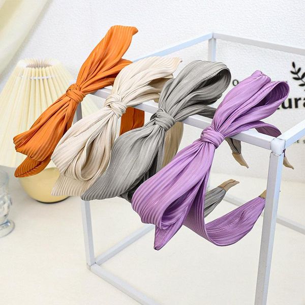 

hair accessories women girls silk satin big bow knot hairband headband adult