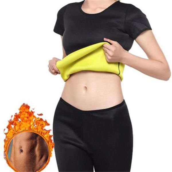 

womens sweat shaper t shirt + long pant thermo slimming shapewear sauna suit waist trainer neoprene tummy corset women's shapers, Black;white