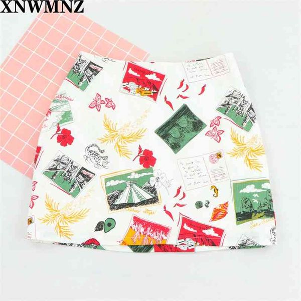 

vintage high waist mini skirts cartoon graffiti print women skirt slim chiffon women skirt casual short vadim& 210520, Black