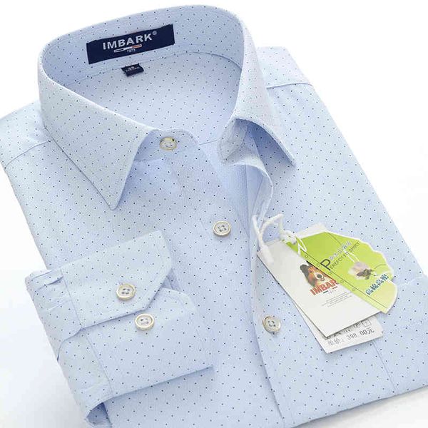 

shan bao polka printed dots big man size business autumn elegant clothes classic youth shirt, White;black
