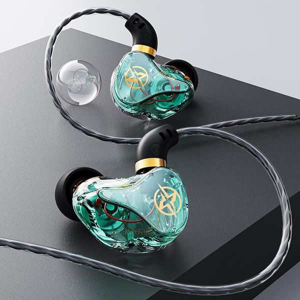 

headphones & earphones szkoston tm-02 dual drive earphone wired with microphone noise reduction headset musician hifi bass earbuds sports