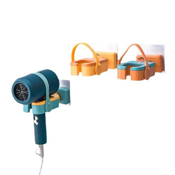 

hooks & rails hair dryer rack punch-portable adhesive blow for bathroom