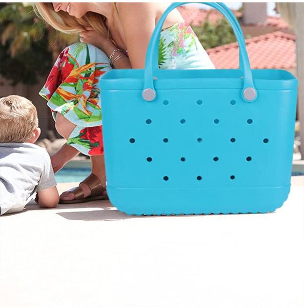 

storage bags drop 2021 women eva basket big capacity beach use tote vacation handbags fashion solid color female summer