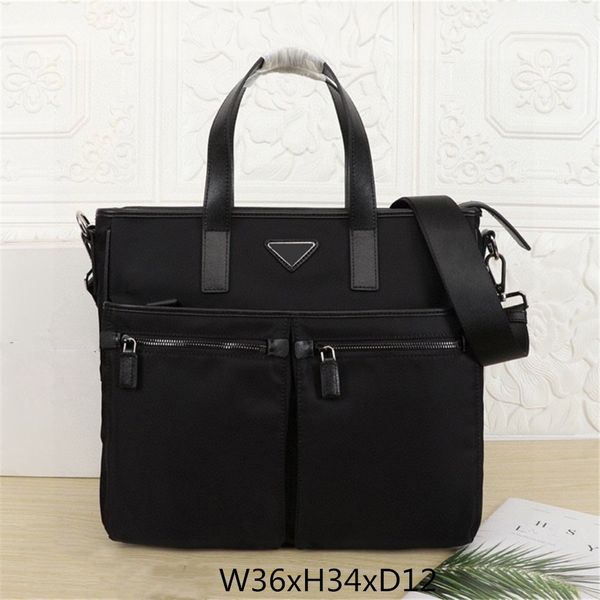 

men's black waterproof nylon designer briefcase lapbag large capacity retro fashion office handbag