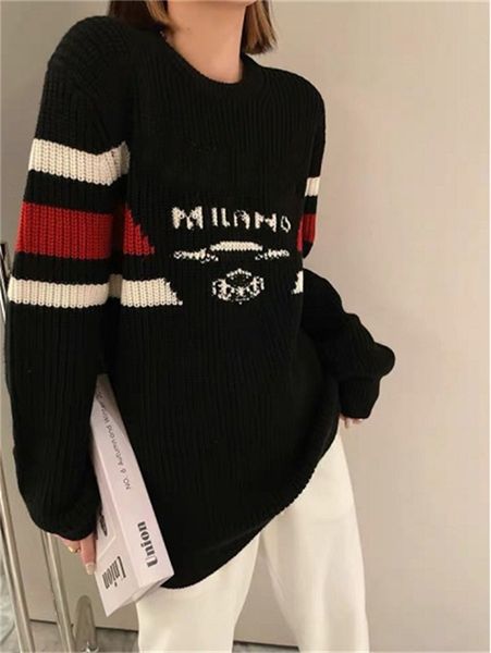

22ss designers classic womens clothing chest letter sweater fashion animal print casual autumn winter hoodie pullover women crew neck sweate, White;black