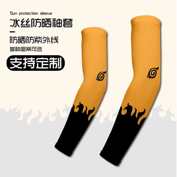 

prevent bask in cuff naruto cartoon print silk ice sleeve outdoor riding gloves