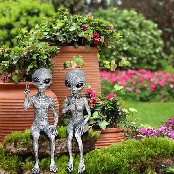 

outer space alien statue baby frame statues home interior and outdoor decorations jardineria decoracions garden accessories