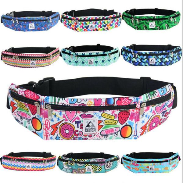 

fashion women waist pack print cute pocket running belt phone pouch bag sports travel handbag fanny bags