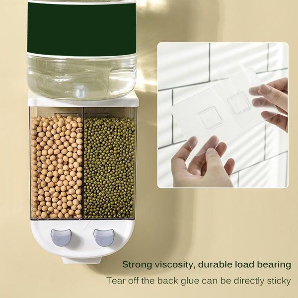 

storage bottles & jars push-type wall-mounted grain tank pp box plastic clear container set with pour lids kitchen