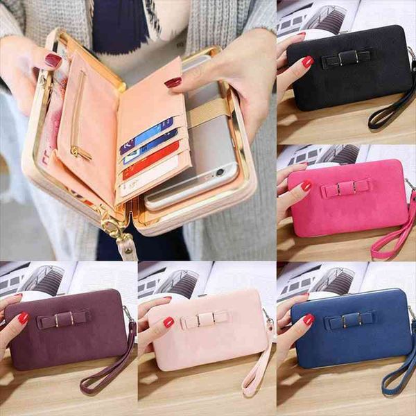 

women girl pu leather clutch wallet long heel purses box wallets card holder mobile handbag case, Red;black