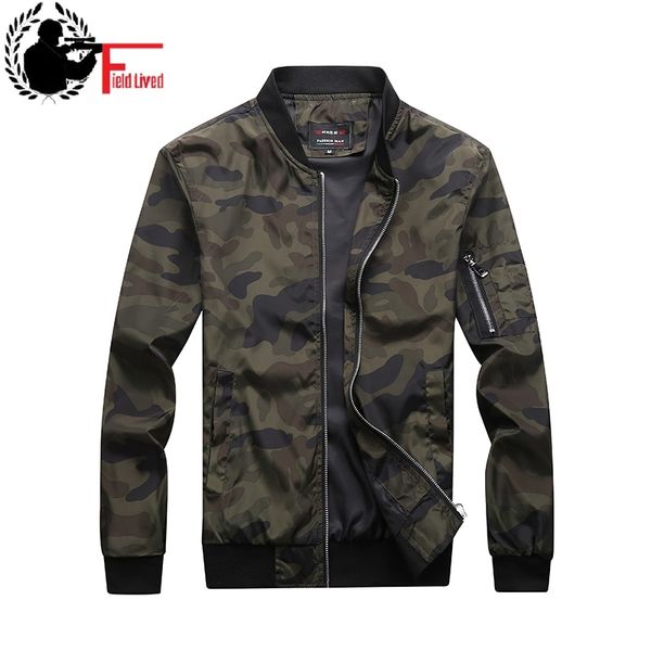 

windbreaker autumn military army camouflage bomber jacket pilot men stand collar camo coat male outerwear large size 5xl 6xl 7xl 210518, Black;brown