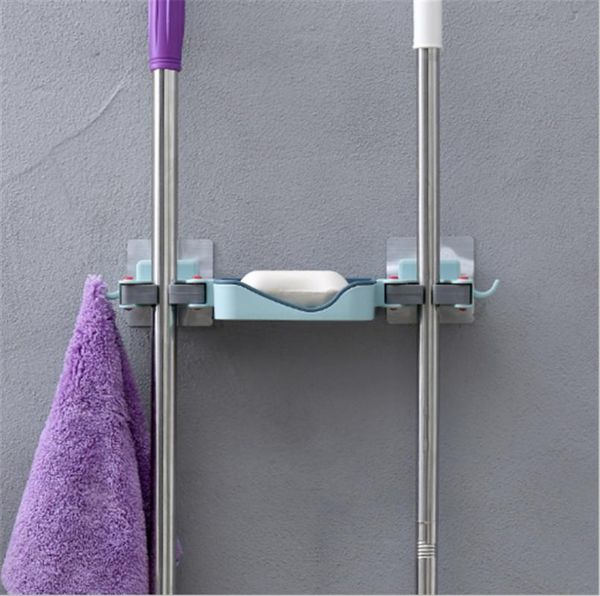 

bath accessory set european soap drain tray mop clip hook 3 functions in 1 rack drainer shelf bathroom kitchen storage
