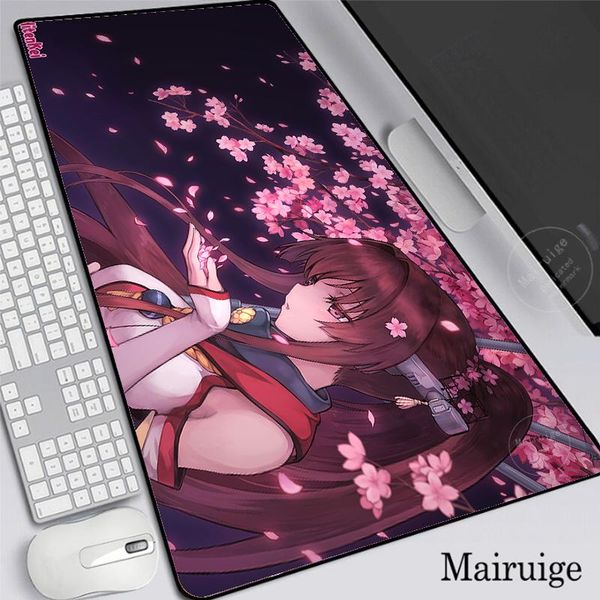 

mouse pads & wrist rests anime pad gamers cute girl xxl mat 90x40cm rubber mousepads keyboard computer for boys