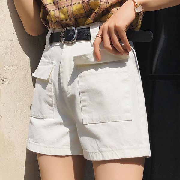 

women's shorts female casual vintage gray women jeans tassel denim wash, White;black