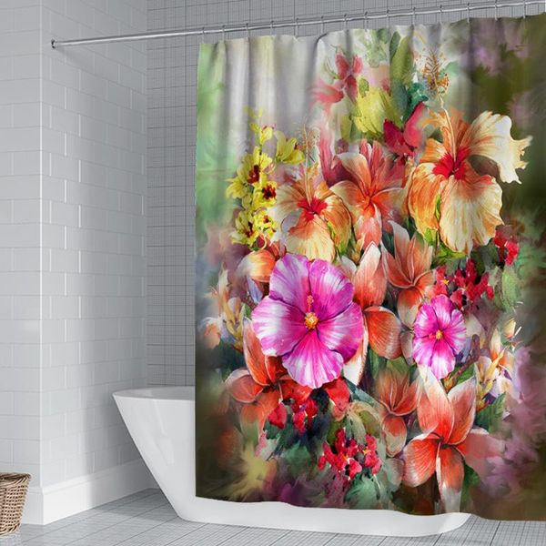 

shower curtains flower and series printing bathroom curtain partition