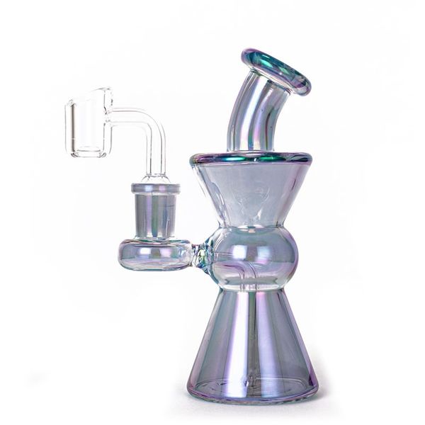 Brilhantemente azul mini vidros bong hookahs 7,5 polegadas petróleo petróleo tubos de água inquieta com 14mm quartzo banger