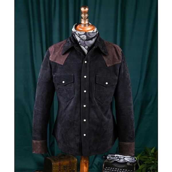 

men's jackets sdg1 red read description asian size soft genuine italian cow leather stylish suede jacket, Black;brown