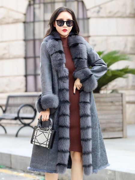 

women's fur & faux coat genuine real luxury collar female jacket slim vintage warm jackets for women 2021 ropa para mujer zjt595, Black