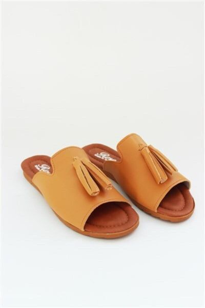 

women mustard sari tassels soft slippers, Black