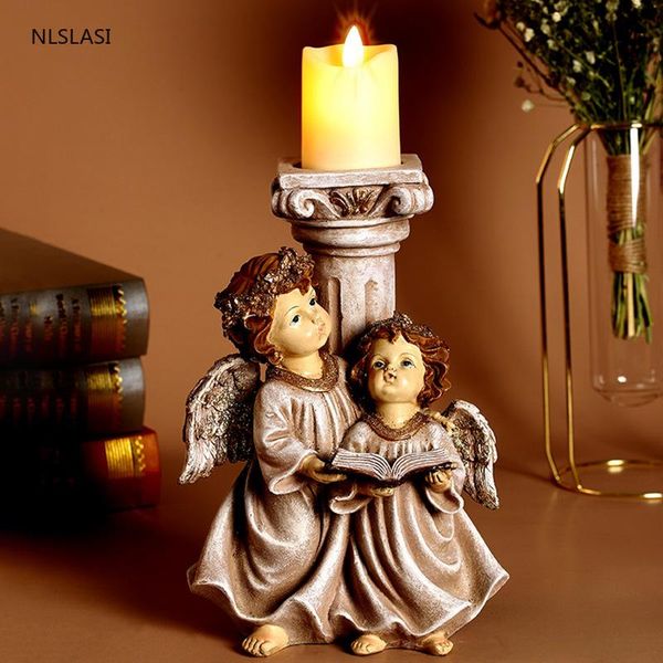

decorative objects & figurines european resin figure statue candlestick decoration character model sculpture crafts tableornaments home
