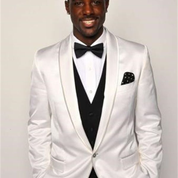 

men's suits & blazers white male pantsuit with pant design and wedding, most recently, prom men's suit, engagement blazer, two pie, White;black