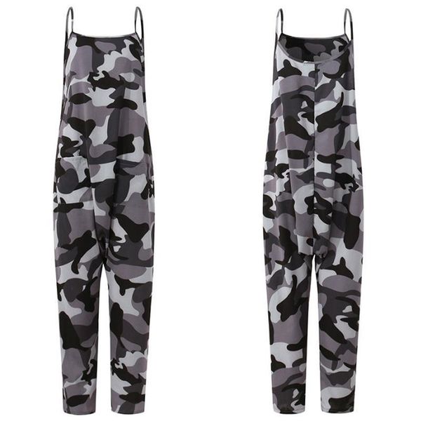 

s 5xl oversized summer sleevless womens jumpsuit loose casual camouflage plus playsuits polyester overalls, Black;white