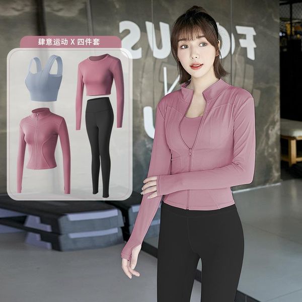 

yoga outfit sports tights ladies sportswear autumn and winter outdoor running training clothes fitness quick-drying