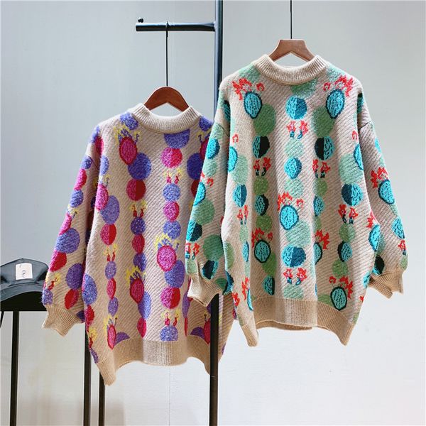 

women's sweaters female fall the-neck loose fashion knit-shirt oversize casual pullovers pull femme q656, White;black