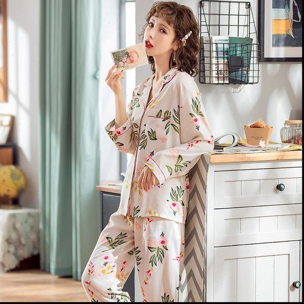 

youest soft silk cotton womens sleepwears pjs long sleeves pants pajamas, Black;red