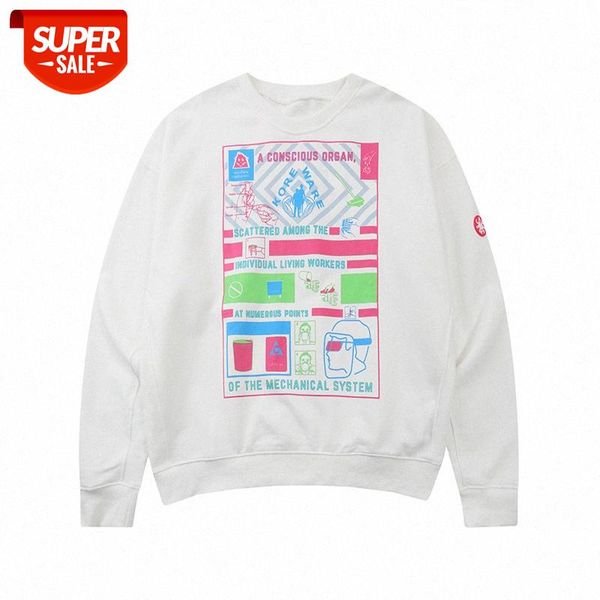 

cavempt loose and lazy printed round neck sweater japanese men women couples long-sleeved #ny4k, Black