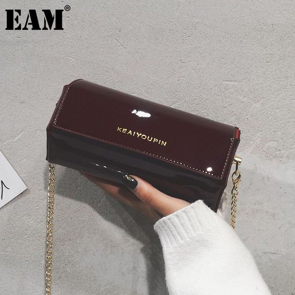 

[eam] women barrel-shaped chains mini pu leather flap personality all-match crossbody shoulder bag fashion tide 2021 18a2397 cross body