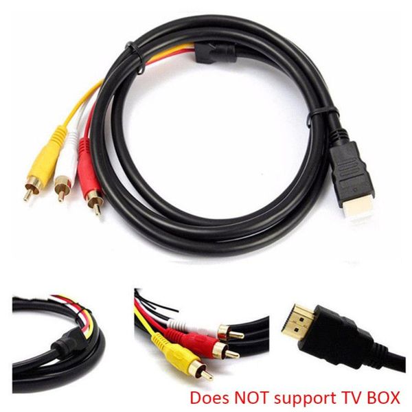 

audio cables & connectors 5ft -compatible to 3-rca video av component converter adapter cable for hdtv just players tv