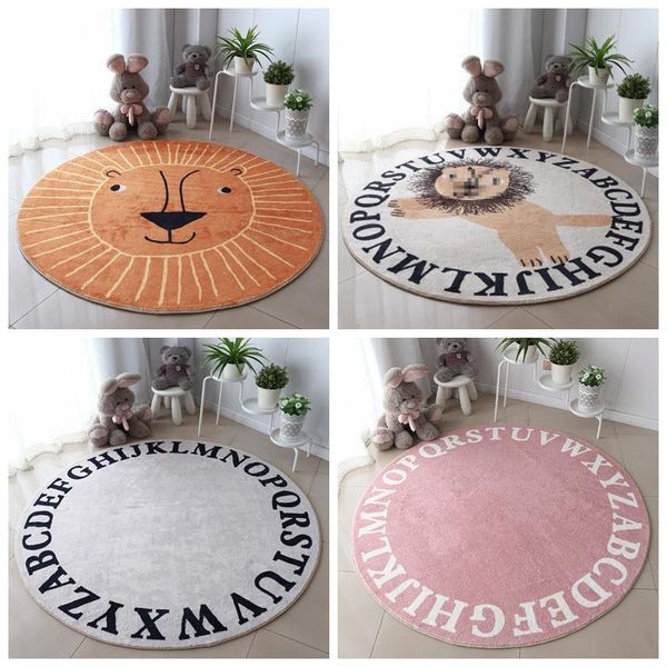 

carpets cartoon round carpet children's room crawling floor mat bedroom decorative bathroom anti-slip corridor balcony rug