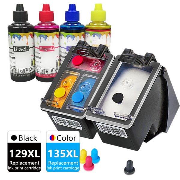 

ink cartridges 129xl 135xl officejet 6310 6310v 6310xi 6313 6315 6318 printer cartridge replacement for inkjet 129 135 xl