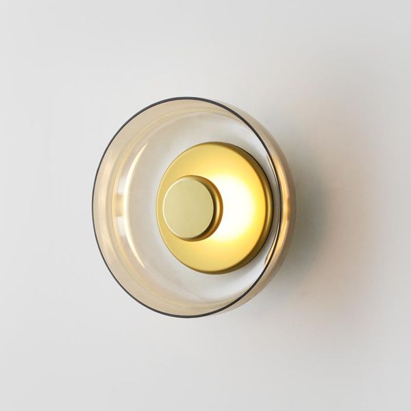 

[outernlux]postmodern italy design luxurious golden 7w bowl shade led wall lamp bedside background light sconces