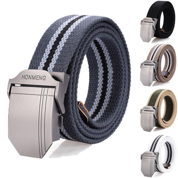 

belts military user outdoor smooth buckle canvas men's and women's breathable wear-resistant travel high-quality jeans, Black;brown