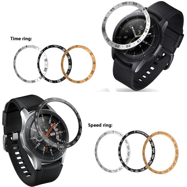 

watch bands bezel ring case cover band strap for samsung galaxy 42mm 46mm gear s3, Black;brown
