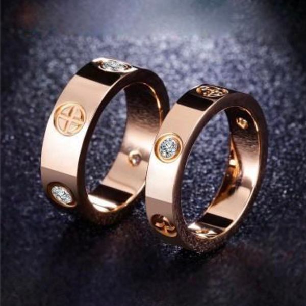 

4mm 5mm titanium ateel silver love ring men and women rose gold rings for lovers couple ring jewelry gift wholesale kr001