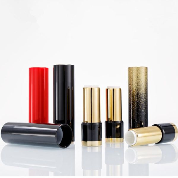 

storage bottles & jars empty gradient lipstick tube 12.1mm gold round shape lip gloss case maquillaje diy container cosmetic tool 20pcs