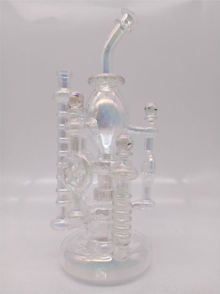 14 Zoll Punk Steam Age Lab Bubbler Glas Wasserpfeife Bong Perk Shisha Rauchbecher 14mm Schüssel