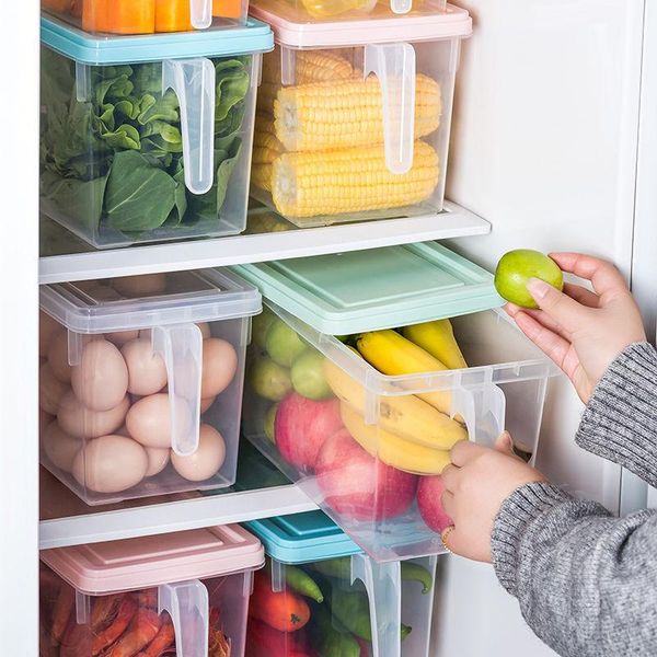 

storage bottles & jars kitchen refrigerator containers with handle transparent box sealed drawer thick